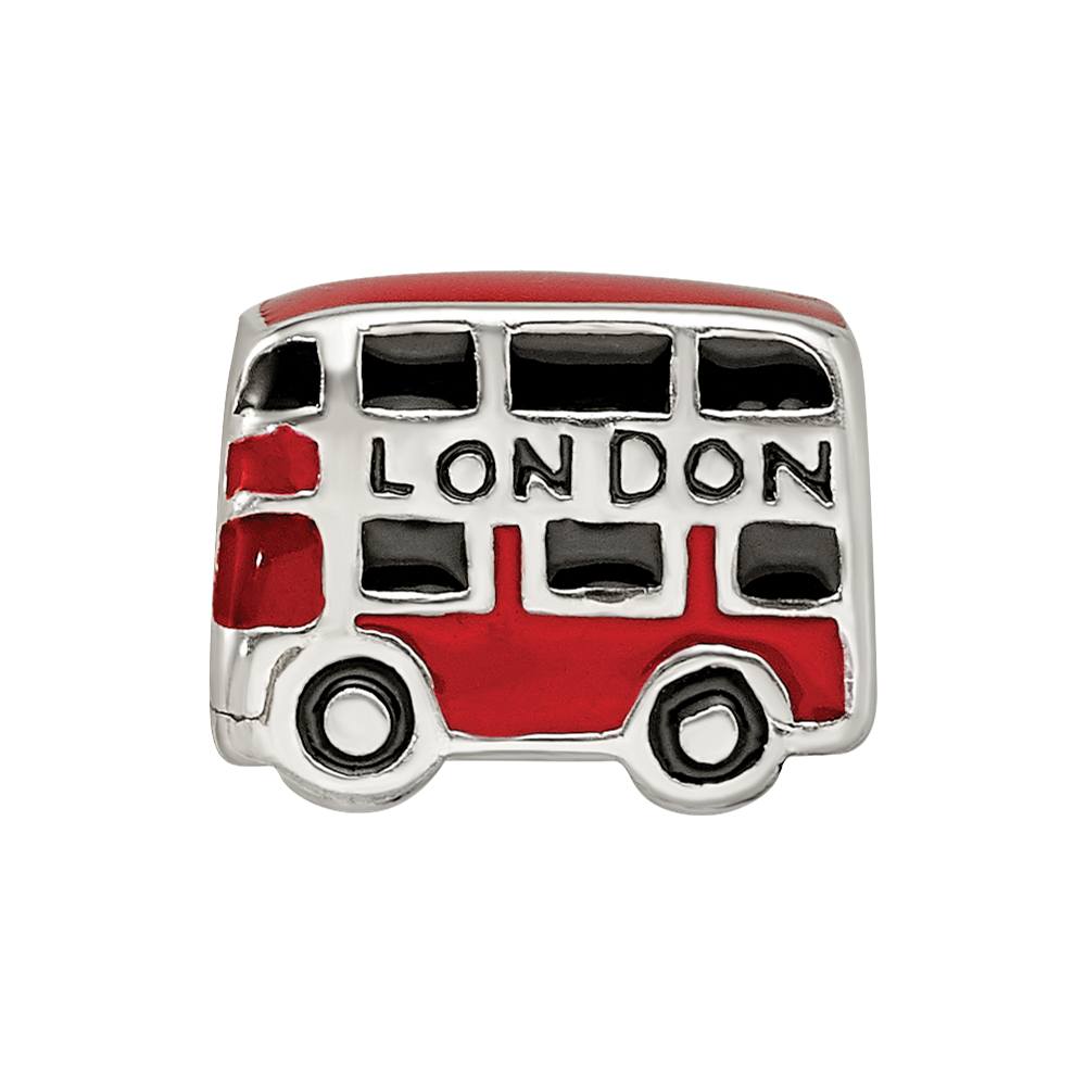 Sterling Silver Reflections Enamel London Double Decker Bus Bead