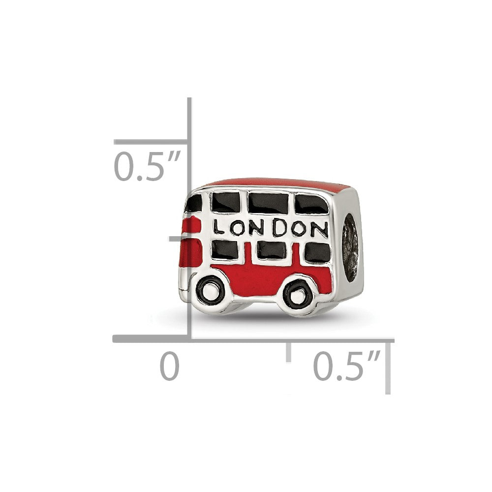 Sterling Silver Reflections Enamel London Double Decker Bus Bead