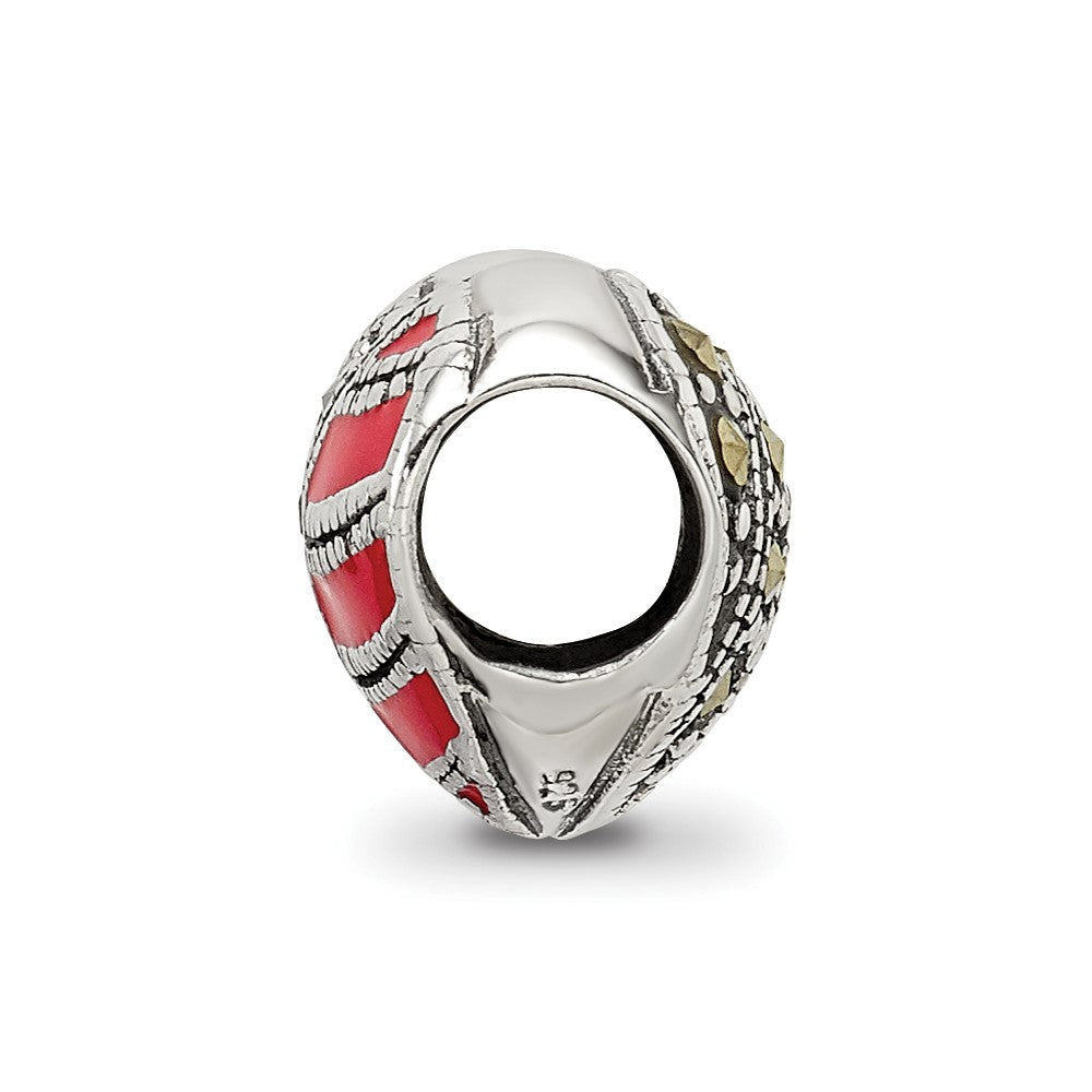 Sterling Silver Reflections Marcasite & Enameled Heart Bead
