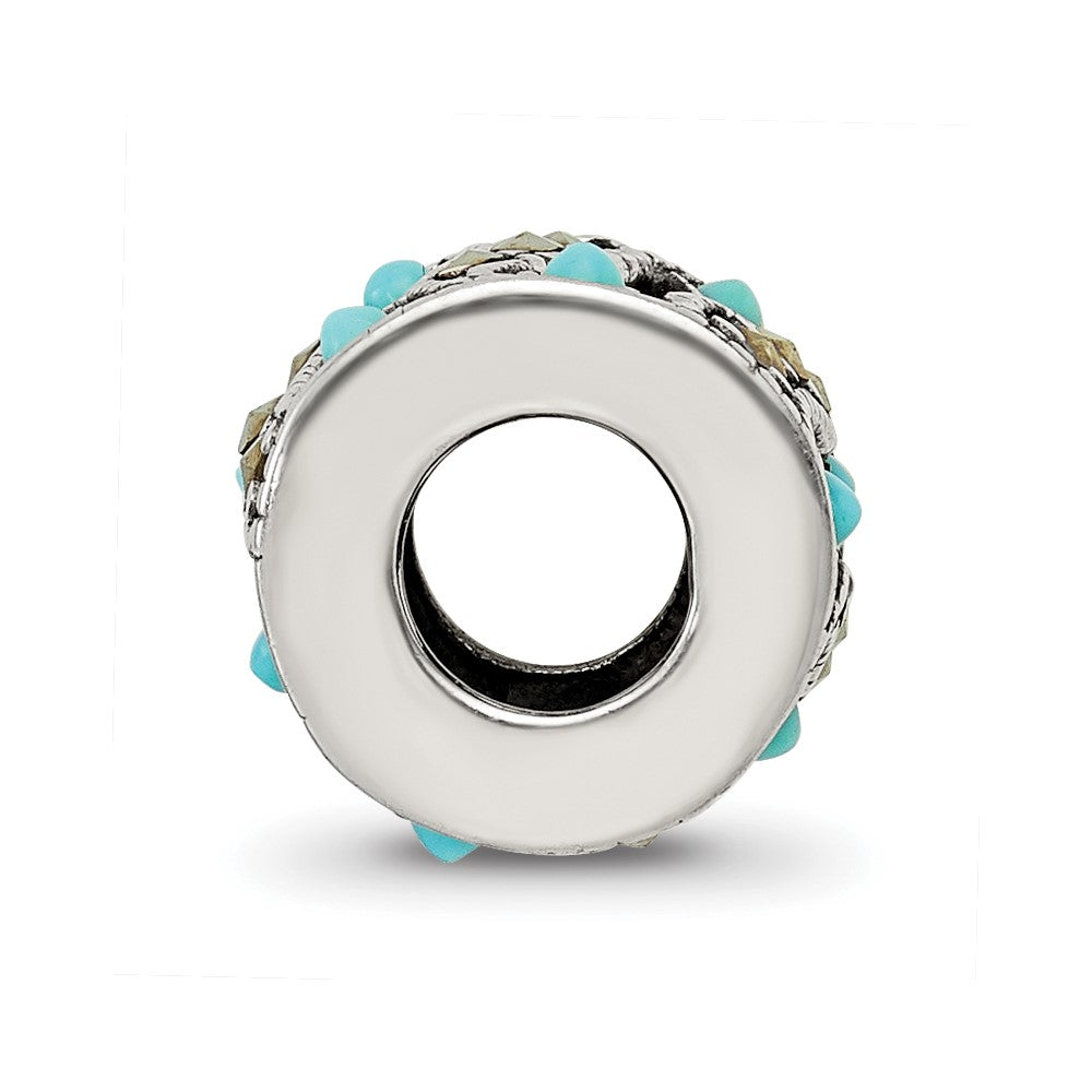 Sterling Silver Reflections Marcasite & Turquoise Bead