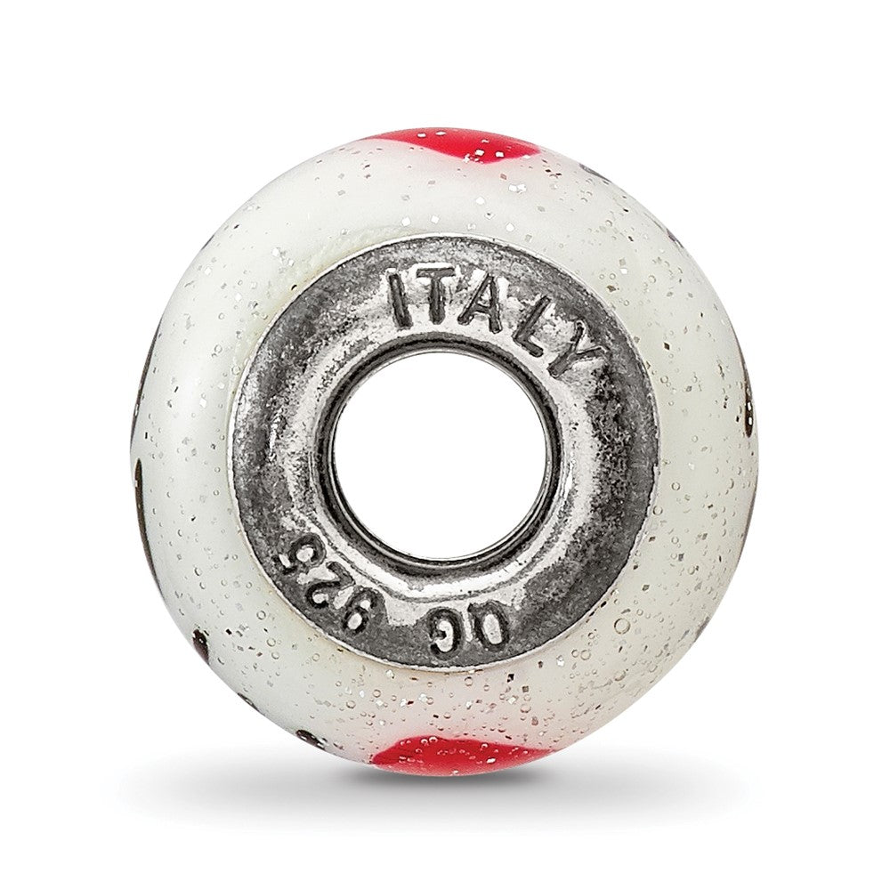 Sterling Silver Reflections Love w/Hearts Italian Glass Bead