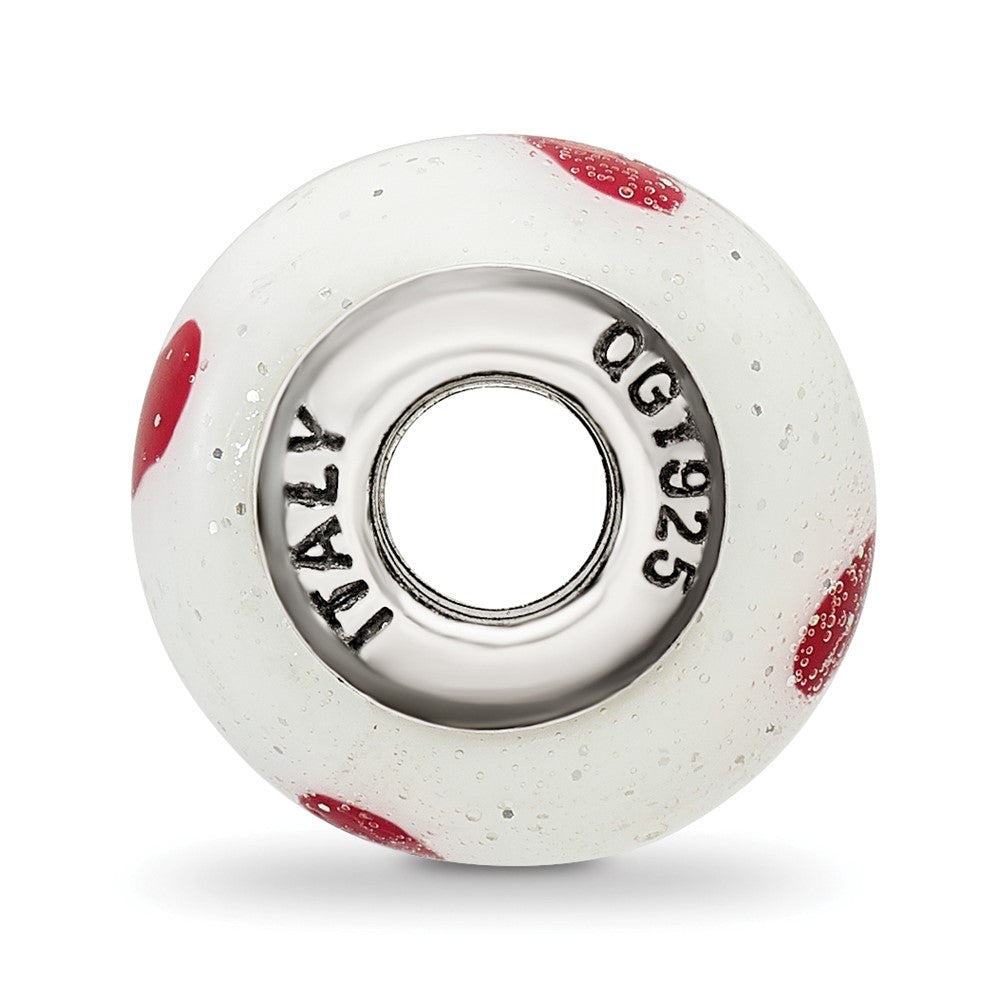 Sterling Silver Reflections Hearts Italian Glass Bead