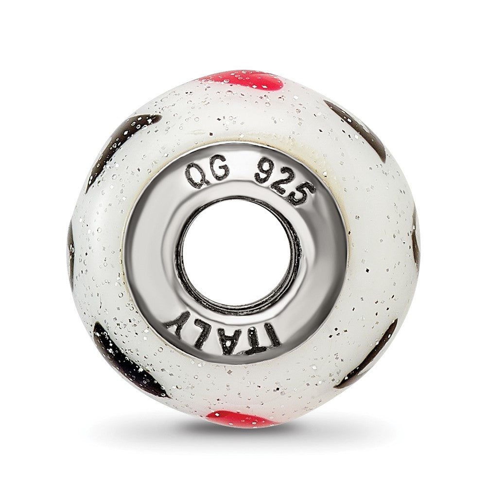 Sterling Silver Reflections Mom w/Hearts Italian Glass Bead