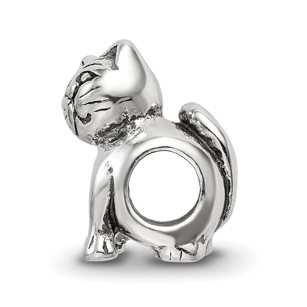 Sterling Silver Antique Reflections Cat Bead