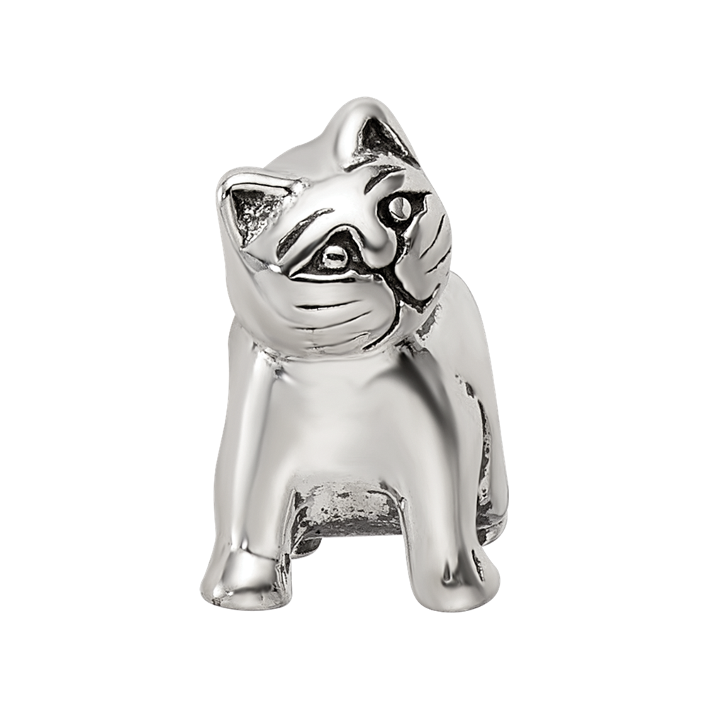 Sterling Silver Antique Reflections Cat Bead