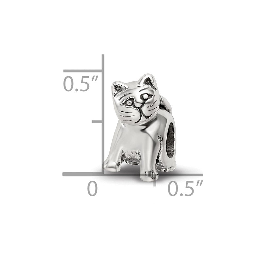 Sterling Silver Antique Reflections Cat Bead