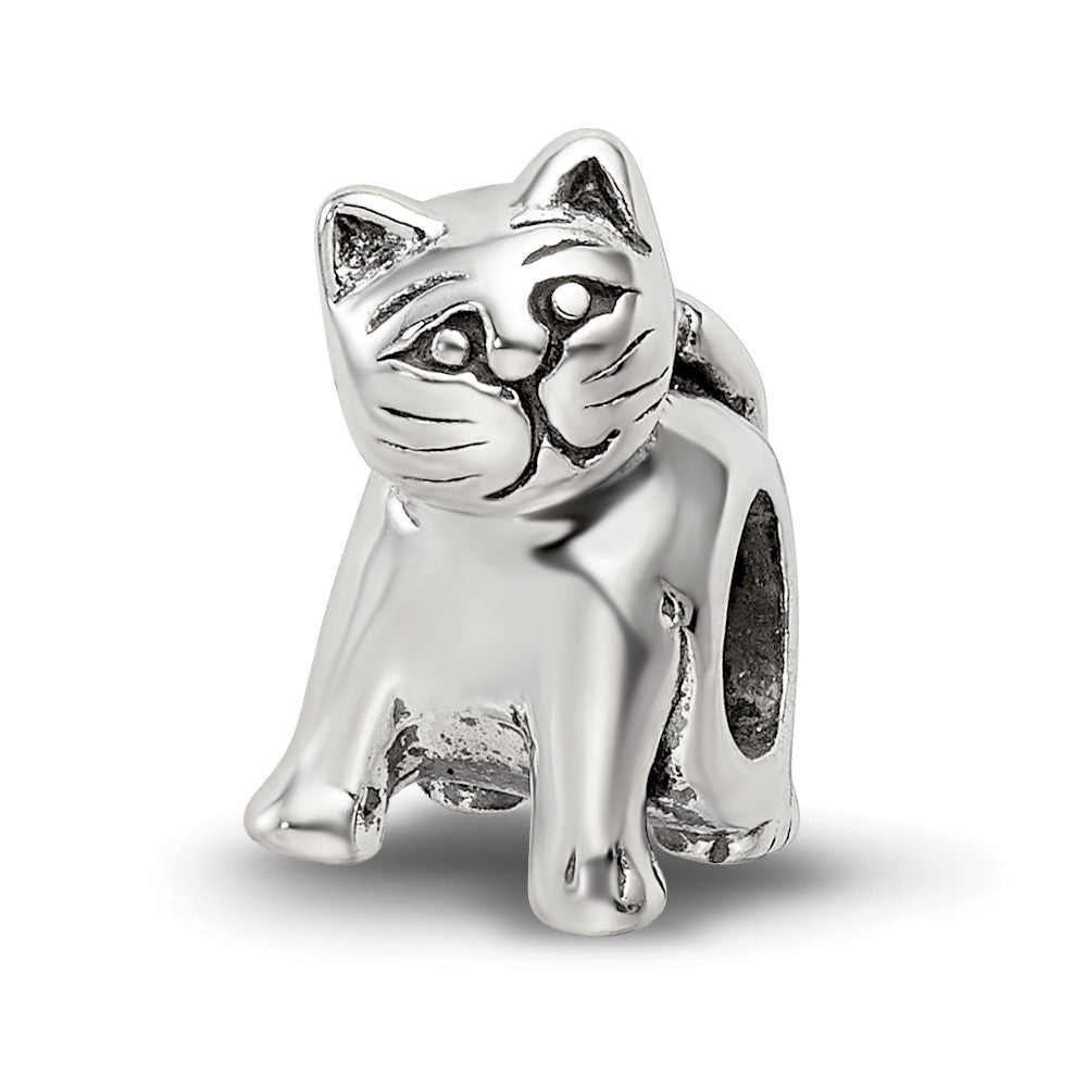 Sterling Silver Antique Reflections Cat Bead
