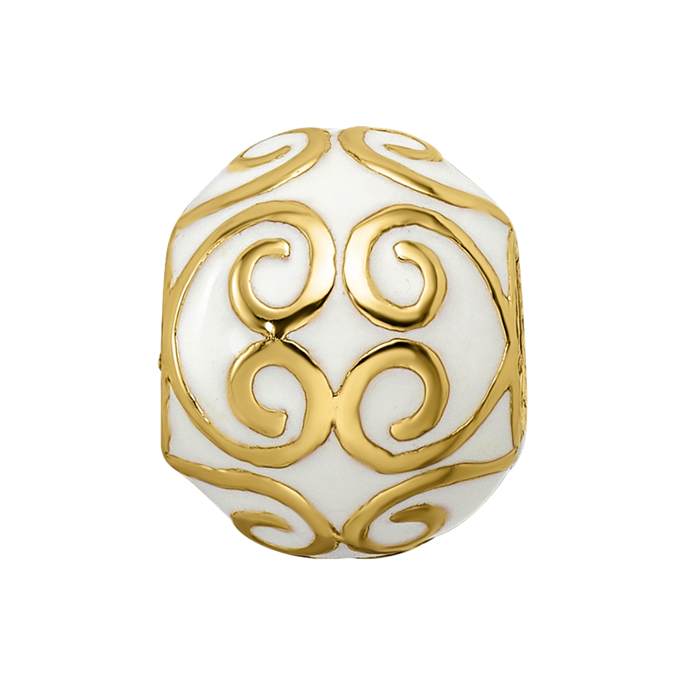 Sterling Silver Reflections Gold-plated & Enameled Bali Bead