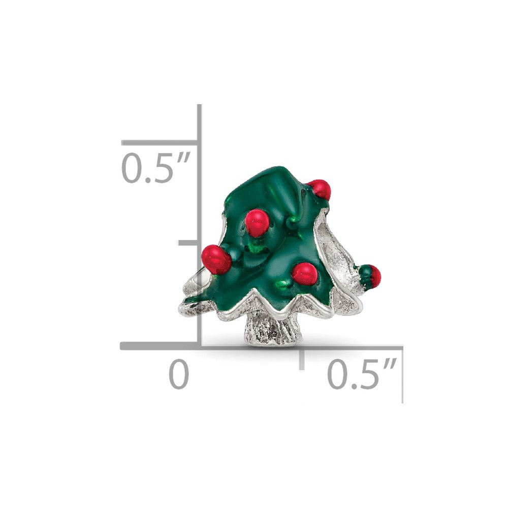 Sterling Silver Reflections Enameled Christmas Tree Bead