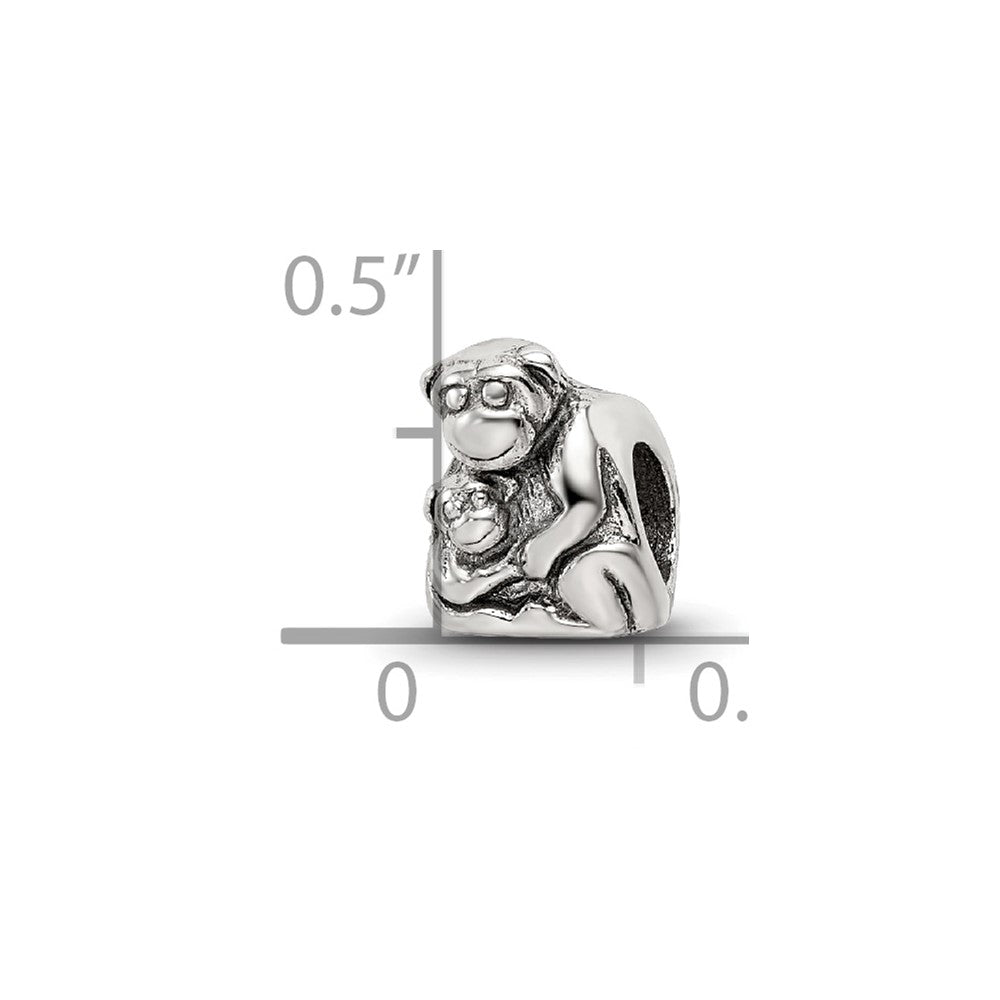 Sterling Silver Reflections Mama & Baby Monkey Bead