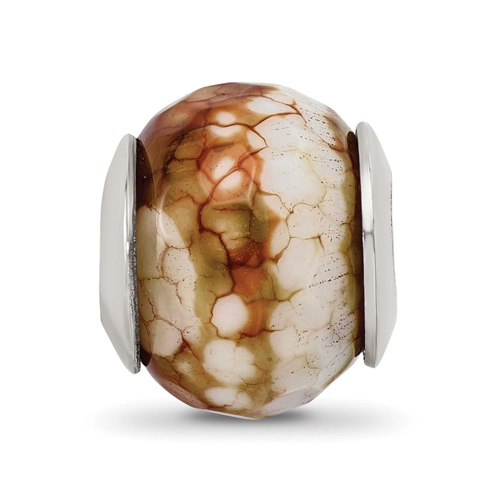 Sterling Silver Reflections Cracked Agate w/Shell Stone Bead