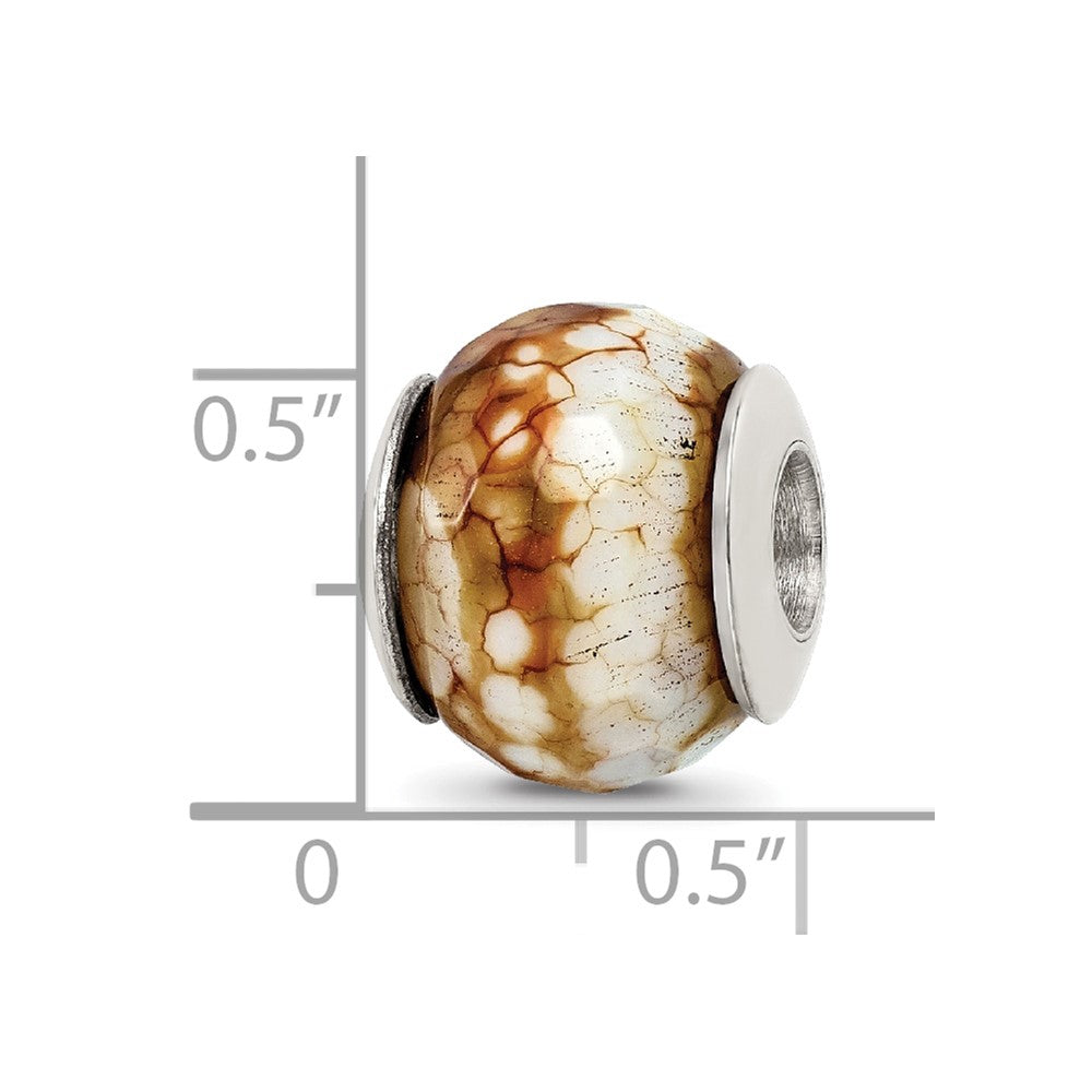 Sterling Silver Reflections Cracked Agate w/Shell Stone Bead