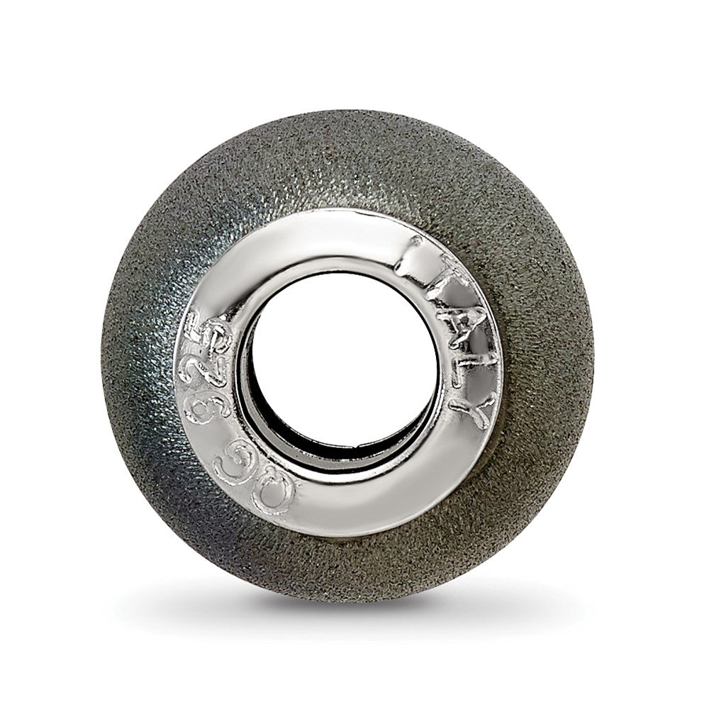 Sterling Silver Reflections Laser Etched and Black Matte Bead