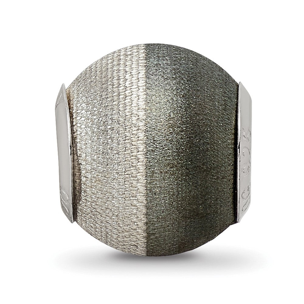 Sterling Silver Reflections Laser Etched and Black Matte Bead