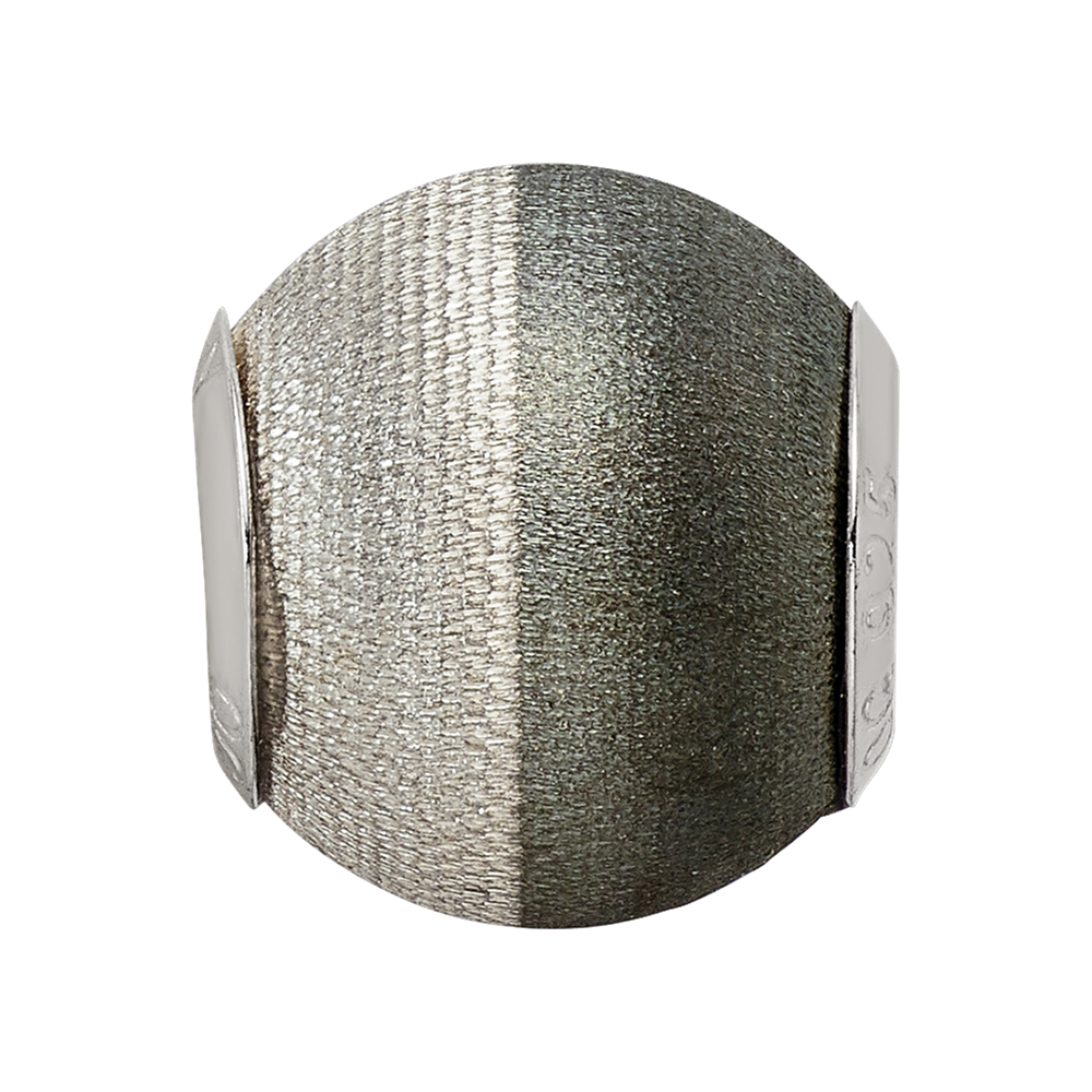 Sterling Silver Reflections Laser Etched and Black Matte Bead