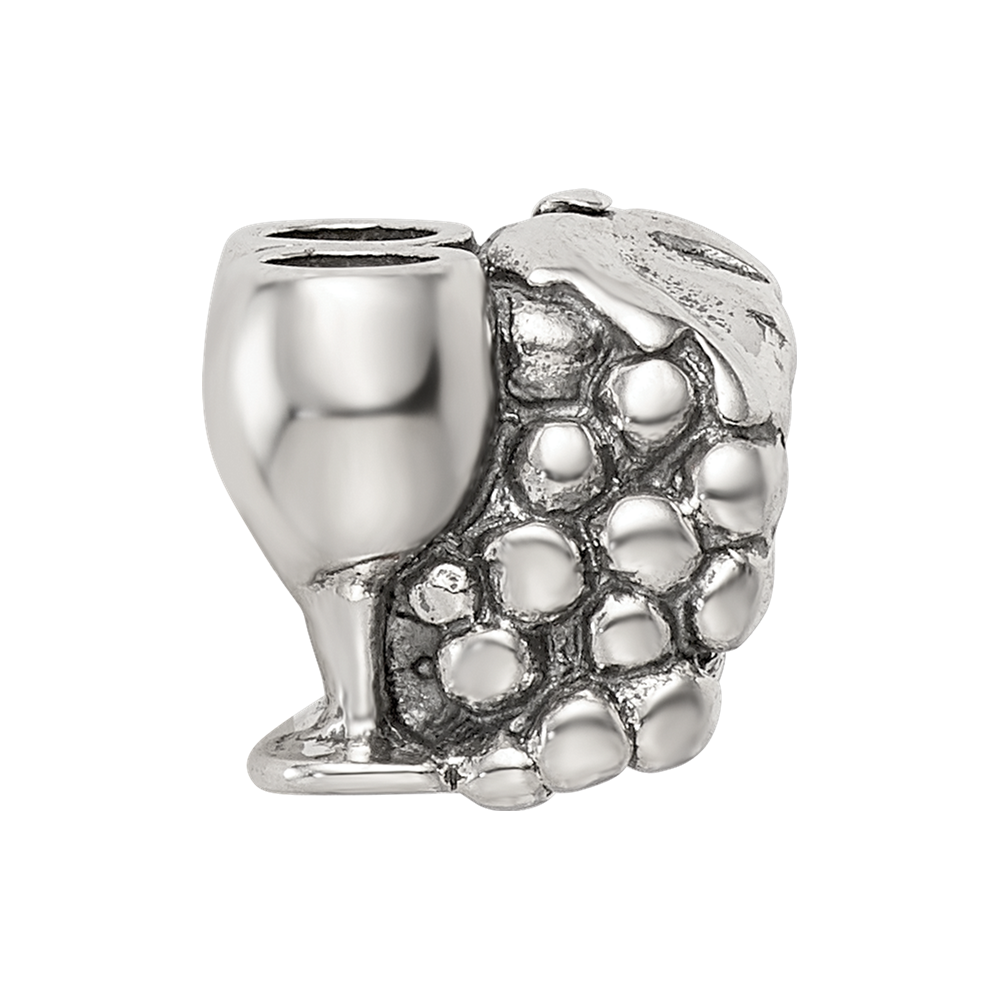 Sterling Silver Reflections Grapes & Glasses Bead