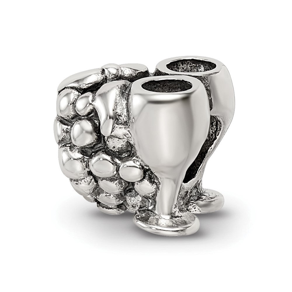 Sterling Silver Reflections Grapes & Glasses Bead