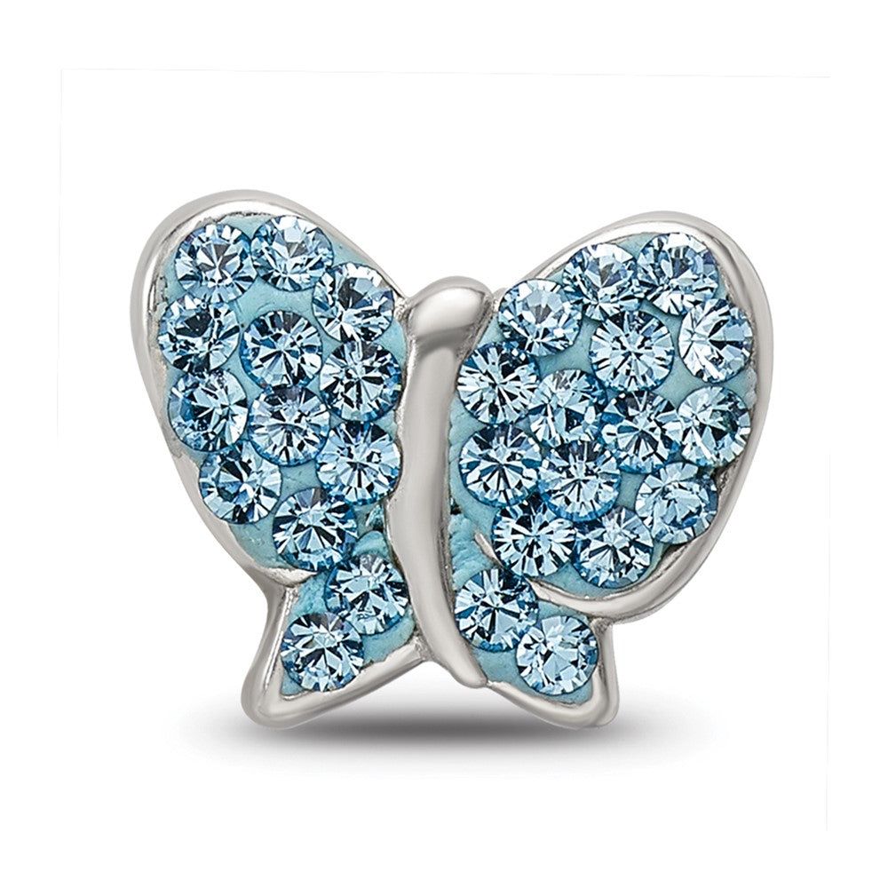 Sterling Silver Reflections Blue Preciosa Crystal Butterfly Bead