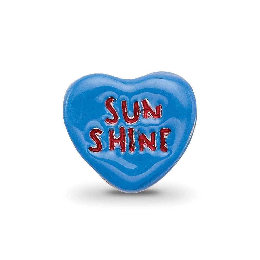 Sterling Silver Reflections Kids Sun Shine Enameled Heart Bead