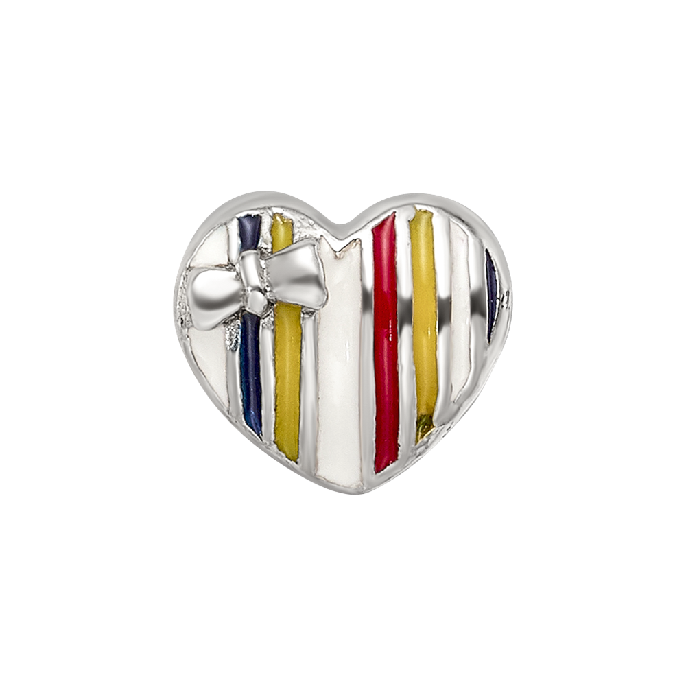 Sterling Silver Reflections Kids Enameled Heart Bead