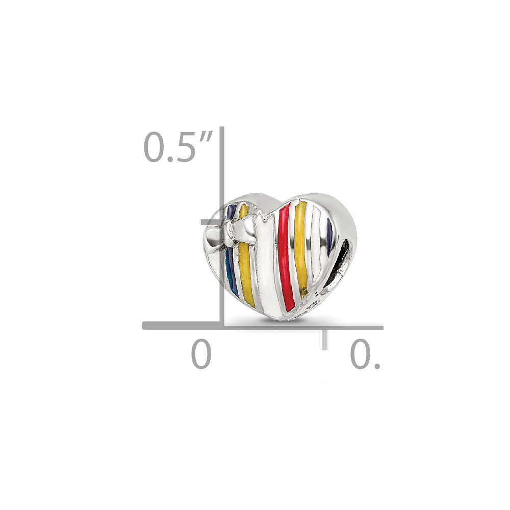 Sterling Silver Reflections Kids Enameled Heart Bead
