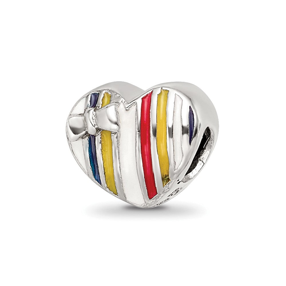Sterling Silver Reflections Kids Enameled Heart Bead