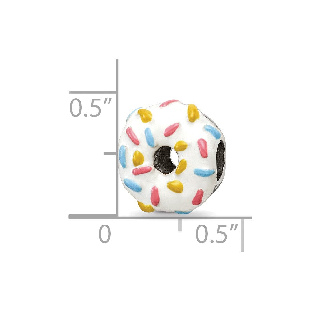 Sterling Silver Reflections Enameled Donut w/Sprinkles Bead