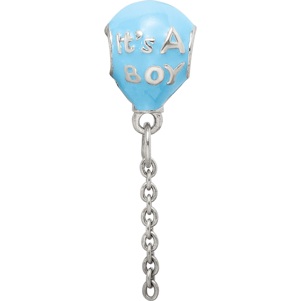 Sterling Silver Reflections Enameled Its a Boy Balloon Bead