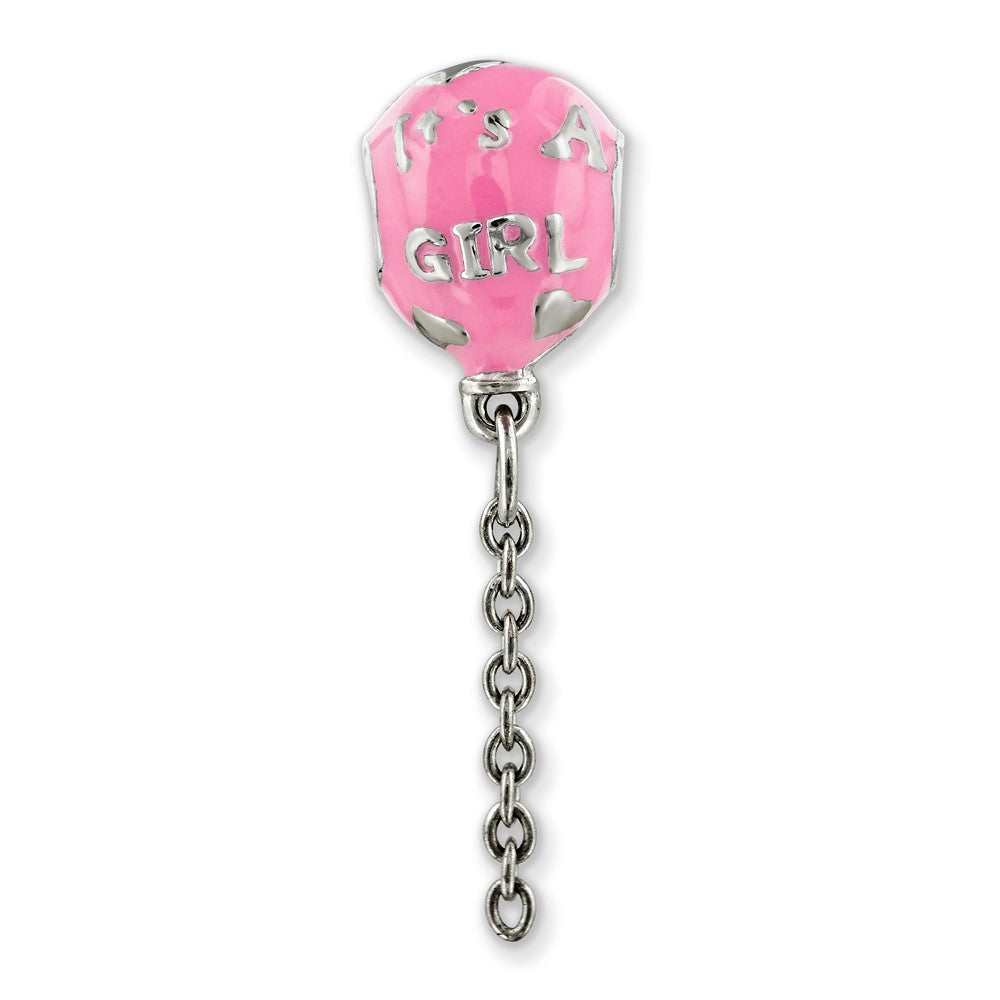 Sterling Silver Reflections Enameled It's a Girl Balloon Bead
