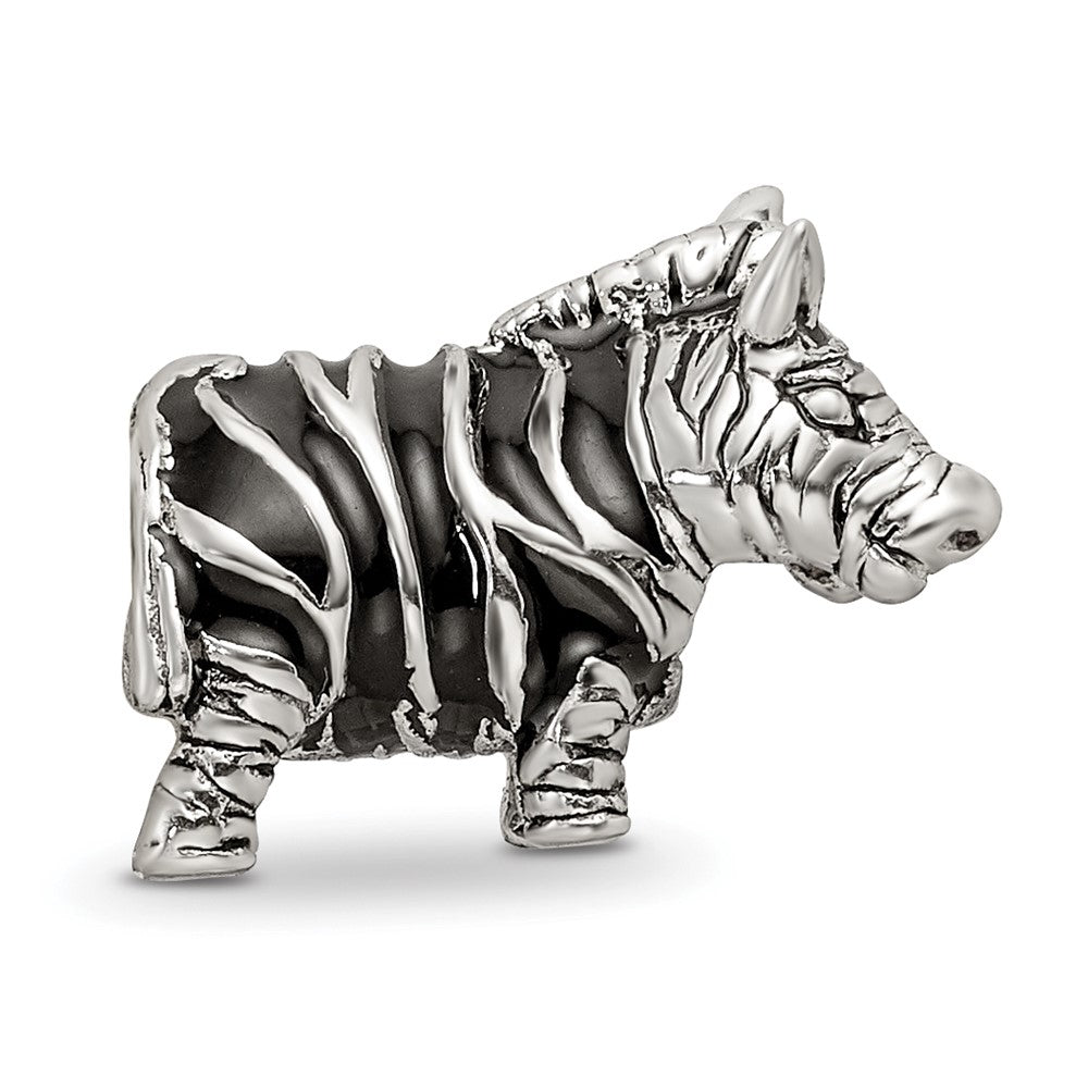 Sterling Silver Reflections Enameled Zebra Bead