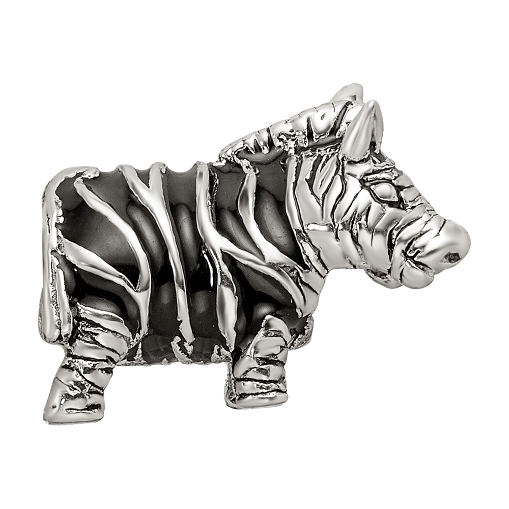 Sterling Silver Reflections Enameled Zebra Bead