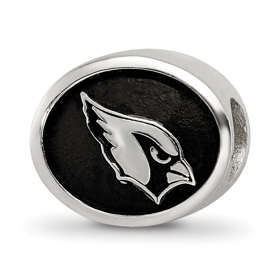 Sterling Silver Enameled LogoArt Arizona Cardinals NFL Bead Size: 10MM X 11MM
