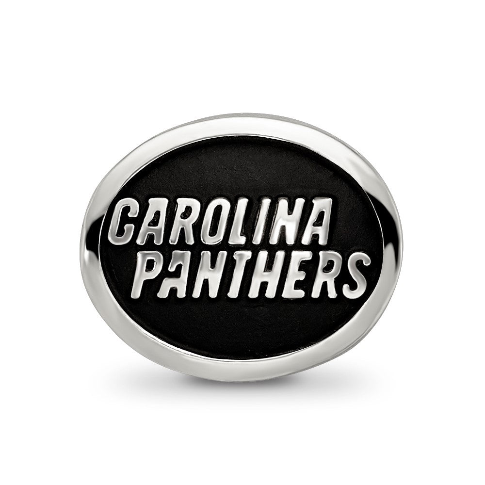 Sterling Silver LogoArt Enameled Carolina Panthers NFL Bead