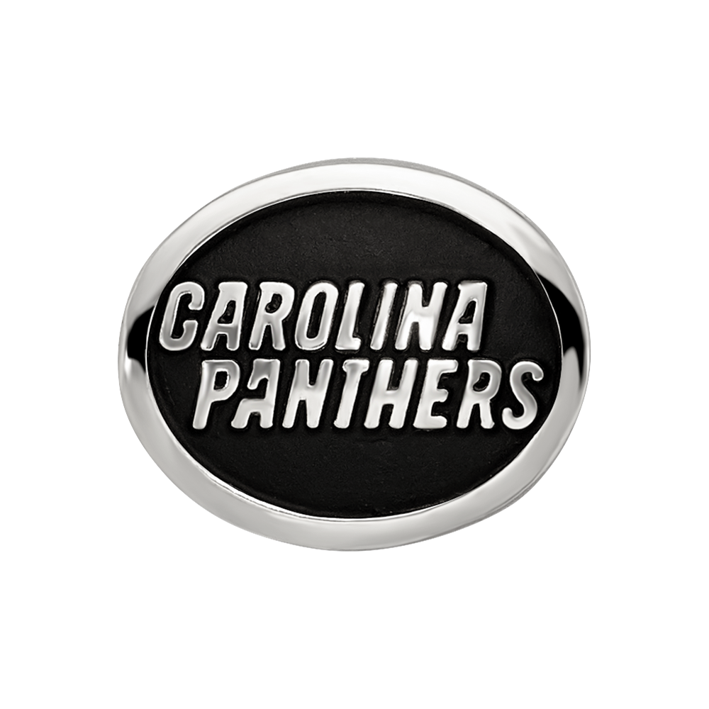 Sterling Silver LogoArt Enameled Carolina Panthers NFL Bead