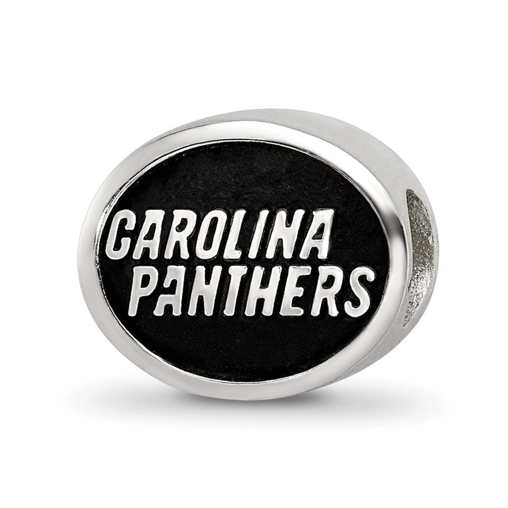 Sterling Silver LogoArt Enameled Carolina Panthers NFL Bead