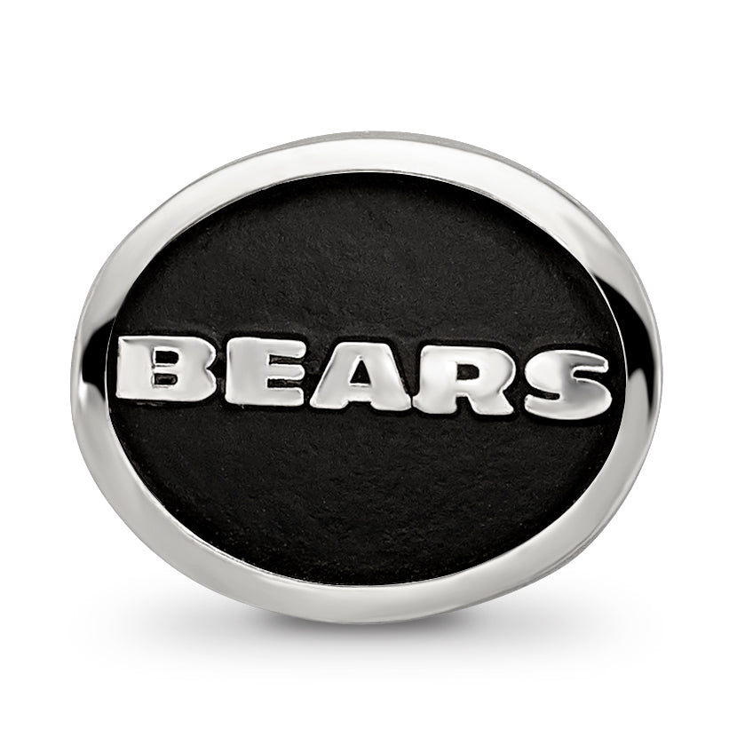 Sterling Silver LogoArt Enameled Chicago Bears NFL Bead Size: 10MM X 11MM
