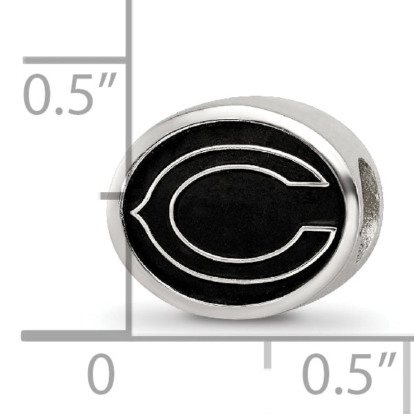 Sterling Silver LogoArt Enameled Chicago Bears NFL Bead Size: 10MM X 11MM