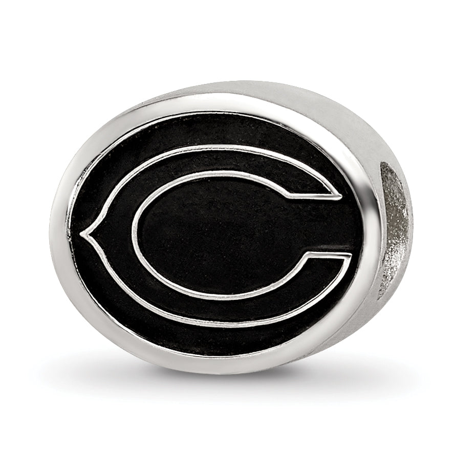 Sterling Silver LogoArt Enameled Chicago Bears NFL Bead Size: 10MM X 11MM