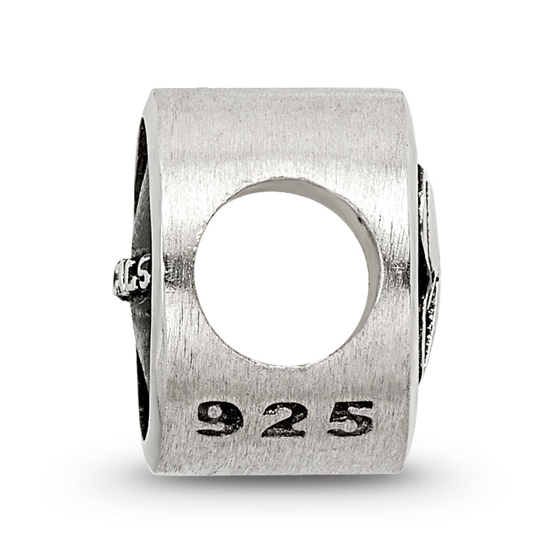 Sterling Silver LogoArt Enameled Cincinnati Bengals NFL Bead Size: 10MM X 11MM