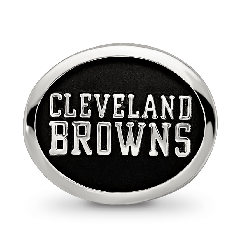 Sterling Silver LogoArt Enameled Cleveland Browns NFL Bead Size: 10MM X 11MM