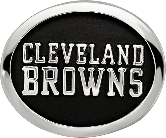 Sterling Silver LogoArt Enameled Cleveland Browns NFL Bead Size: 10MM X 11MM