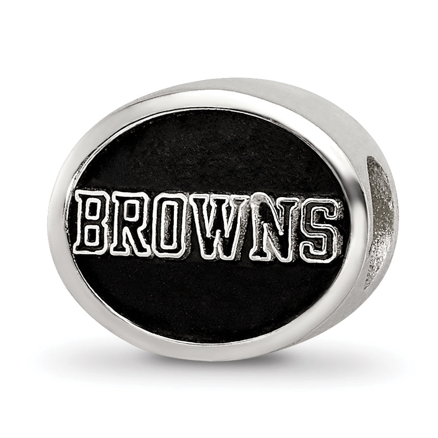 Sterling Silver LogoArt Enameled Cleveland Browns NFL Bead Size: 10MM X 11MM
