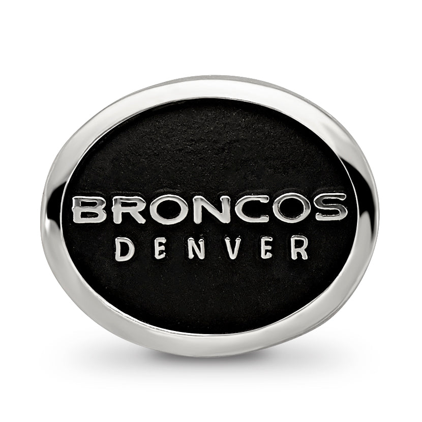 Sterling Silver LogoArt Enameled Denver Broncos NFL Bead Size: 10MM X 11MM