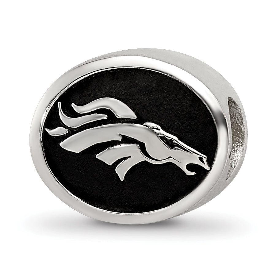 Sterling Silver LogoArt Enameled Denver Broncos NFL Bead Size: 10MM X 11MM