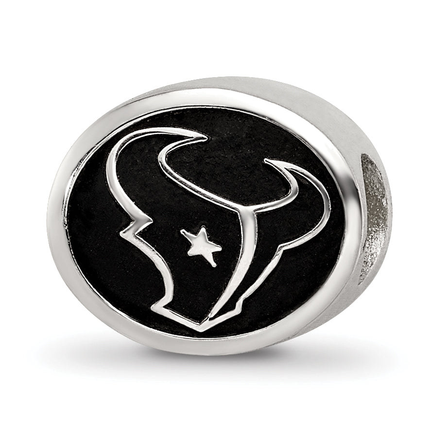 Sterling Silver LogoArt Enameled Houston Texans NFL Bead Size: 10MM X 11MM