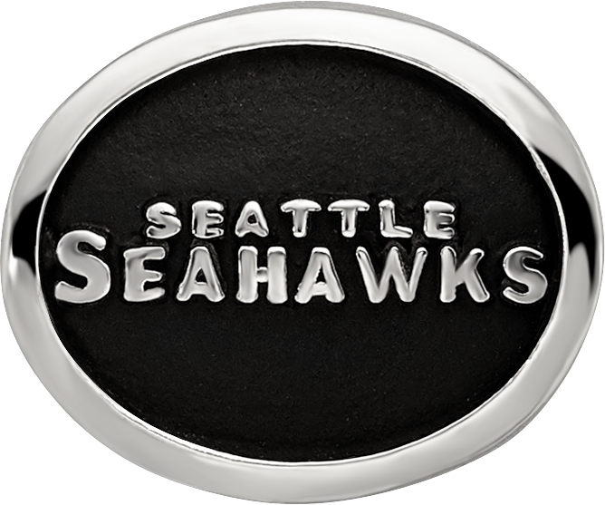 Sterling Silver LogoArt Enameled Seattle Seahawks NFL Bead Size: 10MM X 11MM