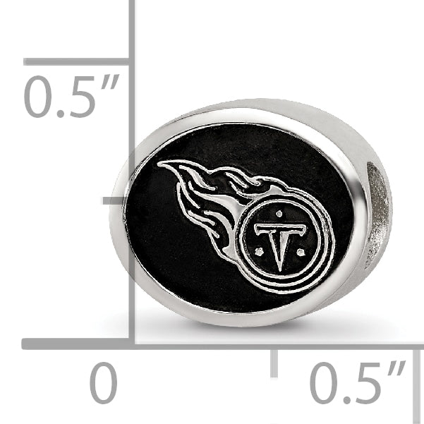 Sterling Silver LogoArt Enameled Tennessee Titans NFL Bead Size: 10MM X 11MM