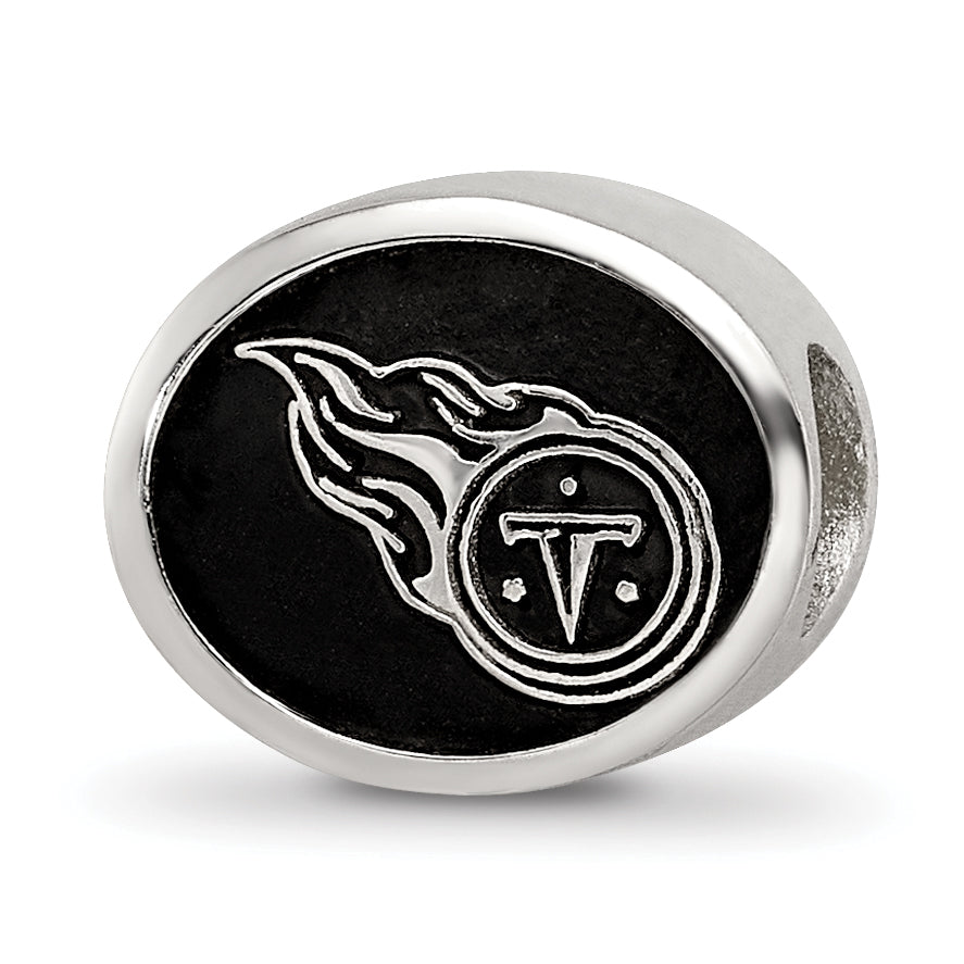 Sterling Silver LogoArt Enameled Tennessee Titans NFL Bead Size: 10MM X 11MM