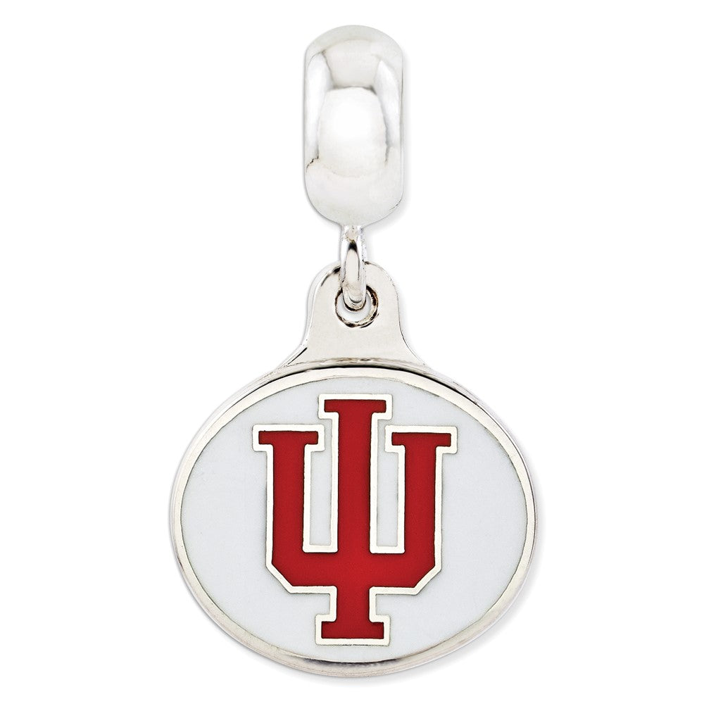 Sterling Silver Indiana University Collegiate Enameled Dangle Bead