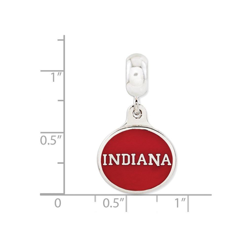 Sterling Silver Indiana University Collegiate Enameled Dangle Bead